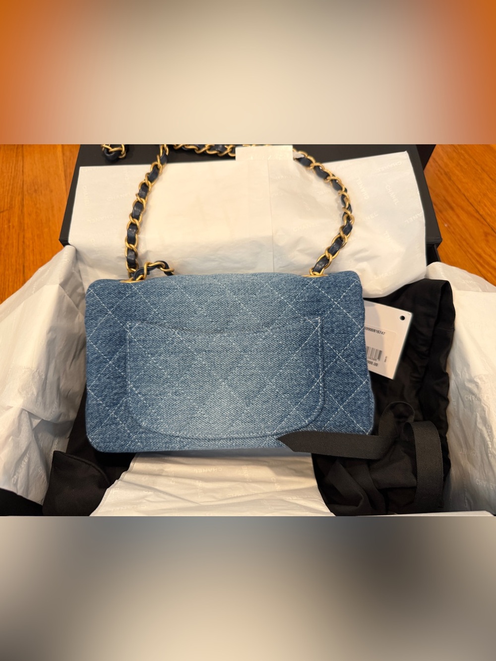 BNIB CHANEL 24S Denim mini flap with Gold Hardware - Picture 8 of 8